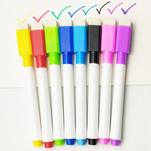 将图片加载到图库查看器,5/8Pcs/lot Colorful black School classroom Whiteboard Pen Dry White Board Markers Built In Eraser Student children's drawing pen