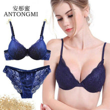 将图片加载到图库查看器,ANTONGMI Women Underwear Set Sexy Lace Bra Set Push Up Bra Set Sexy Lace Briefs Lingerie 3/4 Cup 70B 75B 80B