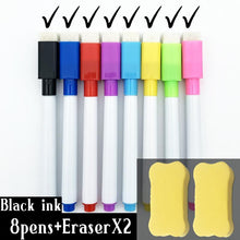 将图片加载到图库查看器,5/8Pcs/lot Colorful black School classroom Whiteboard Pen Dry White Board Markers Built In Eraser Student children's drawing pen