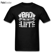 将图片加载到图库查看器,Slim Fit Men T Shirts Bro Do You Even Lift Retro Design Tops Tees 100% Cotton Workout T-shirts Round Collar Tshirt