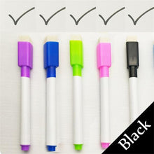 将图片加载到图库查看器,5/8Pcs/lot Colorful black School classroom Whiteboard Pen Dry White Board Markers Built In Eraser Student children's drawing pen