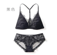 将图片加载到图库查看器,French style lace bralette bra and panties sets wireless sexy triangle cup small chest female underwear sets