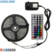 将图片加载到图库查看器,LED Strip Light RGB 5050 SMD 2835 Flexible Ribbon fita led light strip RGB 5M 10M 15M Tape Diode DC 12V+ Remote Control +Adapter