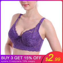将图片加载到图库查看器,Sexy Lace Push Up Women Bra Underwear Thin Cup Underwire Bralette Plus Size
