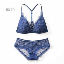 将图片加载到图库查看器,French style lace bralette bra and panties sets wireless sexy triangle cup small chest female underwear sets
