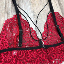 将图片加载到图库查看器,Women's Sexy Bra Set Quality Polyester Lace Lingerie Straps Panty Bandage Set Babydoll Comfortable and Breathable Underwear Set