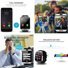 将图片加载到图库查看器，Bluetooth Smart Watch men Q18 With Camera Facebook Whatsapp Twitter Sync SMS Smartwatch Support SIM TF Card For IOS Android
