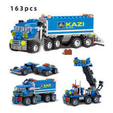 将图片加载到图库查看器，City Container truck vehicle garbage oil tank wash sets model building blocks brick kids toys van carriage compartment kits
