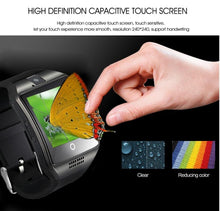 将图片加载到图库查看器，Bluetooth Smart Watch men Q18 With Camera Facebook Whatsapp Twitter Sync SMS Smartwatch Support SIM TF Card For IOS Android

