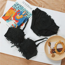 将图片加载到图库查看器，Sexy Underwear Set Fashion Push Up Bra Set For Women Embroidery Lace Bralette Women Intimates Lingerie Female Sets AB Cup
