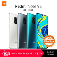 将图片加载到图库查看器，Xiaomi Redmi Note 9S 6GB 128GB Global Version Smartphone Snapdragon 720G Octa core 5020 mAh 48MP Quad Camera Note 9 S
