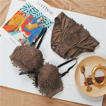 将图片加载到图库查看器，Sexy Underwear Set Fashion Push Up Bra Set For Women Embroidery Lace Bralette Women Intimates Lingerie Female Sets AB Cup
