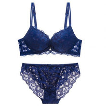 将图片加载到图库查看器，Sexy women Ladies Lace Sheer Split Underwear Casual Bow Decoration Gather Bra Set
