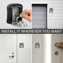 将图片加载到图库查看器，MOOL Key Lock Box Wall Mounted Aluminum alloy Key Safe Box Weatherproof 4 Digit Combination Key Storage Lock Box Indoor Outdoo
