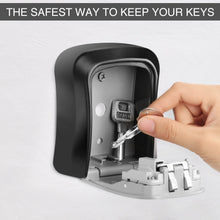 将图片加载到图库查看器，MOOL Key Lock Box Wall Mounted Aluminum alloy Key Safe Box Weatherproof 4 Digit Combination Key Storage Lock Box Indoor Outdoo
