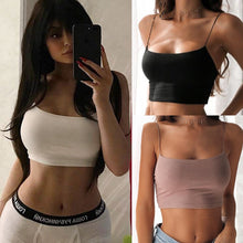 将图片加载到图库查看器，2019 New Fashion Women Sexy Crop Tops Solid Summer Camis Women Casual Tank Tops Vest Sleeveless Crop Tops blusas
