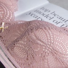 将图片加载到图库查看器，Women Sexy No Steel Ring Wire Free Bra Lace Floral Briefs Underwear Triangle Cup Bra Set
