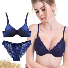 将图片加载到图库查看器，Sexy Lace Bra Set Women Underwear Set Push Up Bra Set Sexy Lace Briefs  Lingerie 3/4 Cup 70B 75B 80B
