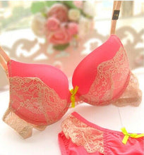 将图片加载到图库查看器，Underclothes Brand Underwear Women Bras B C cup Lingerie set With Brief Sexy Lingerie Lace Embroidery Bra Sets Bowknot Bras
