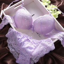 将图片加载到图库查看器，Sexy Lace Bra Set Women Underwear Set Push Up Bra Set Sexy Lace Briefs  Lingerie 3/4 Cup 70B 75B 80B
