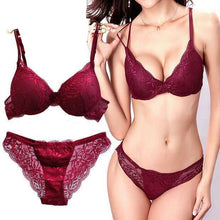 将图片加载到图库查看器，Sexy Lace Bra Set Women Underwear Set Push Up Bra Set Sexy Lace Briefs  Lingerie 3/4 Cup 70B 75B 80B
