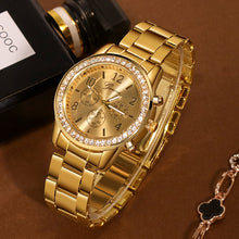 将图片加载到图库查看器，Women's Watches Geneva Classic Luxury Rhinestone Watch Women Watches Ladies Fashion Gold Watch Clock Reloj Mujer Montre Femme
