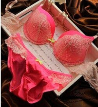 将图片加载到图库查看器，Underclothes Brand Underwear Women Bras B C cup Lingerie set With Brief Sexy Lingerie Lace Embroidery Bra Sets Bowknot Bras
