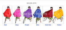 将图片加载到图库查看器，Plus Size burberry_ men Womens Long Raincoats Yellow Red Blue Poncho Transparent Thickening Large Hat Brim for Bicycle E-Bicycle
