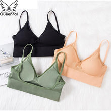 将图片加载到图库查看器，Queenral 2 Pcs Bras For Women Sexy Seamless Bra U Type Backless Bra Push Up Bralette Brassiere Women Bra Soutien Gorge Femme
