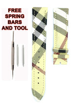 将图片加载到图库查看器，212ZTD Leather Watch Strap Compatible With Burberry BU1390 20mm 329BRR
