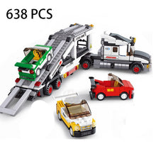 将图片加载到图库查看器，City Container truck vehicle garbage oil tank wash sets model building blocks brick kids toys van carriage compartment kits
